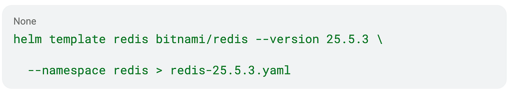 rendering redis chart