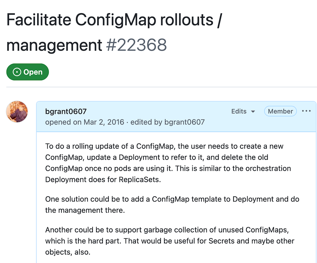 The Challenge of ConfigMap rollouts in Kubernetes